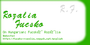 rozalia fucsko business card